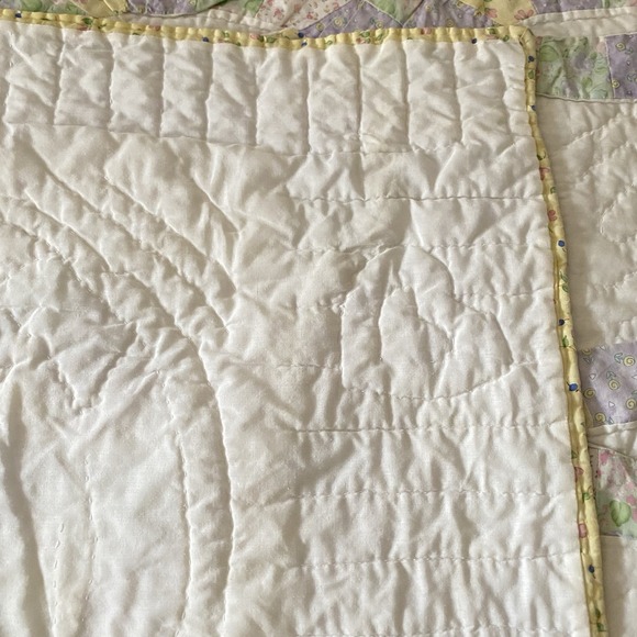 Vintage JCP Quilt Hand Stitched Multicolor Twin 85x86" Cottage Country Granny - Picture 6 of 9